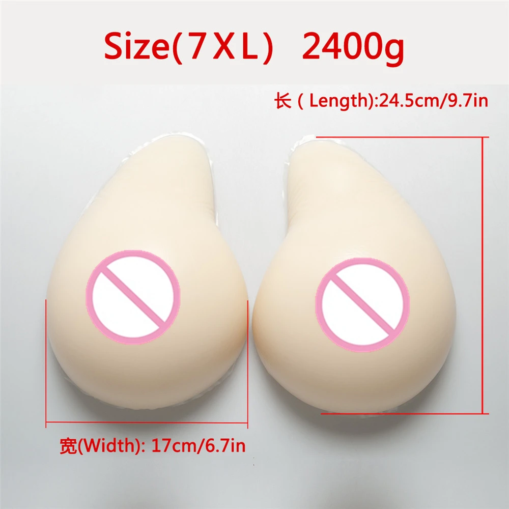 

White Artificial Breast Form 2400g/Pair Crossdress Drag Queen Fake Boobs Shemale Transvestite False Boobs Silicone Breast