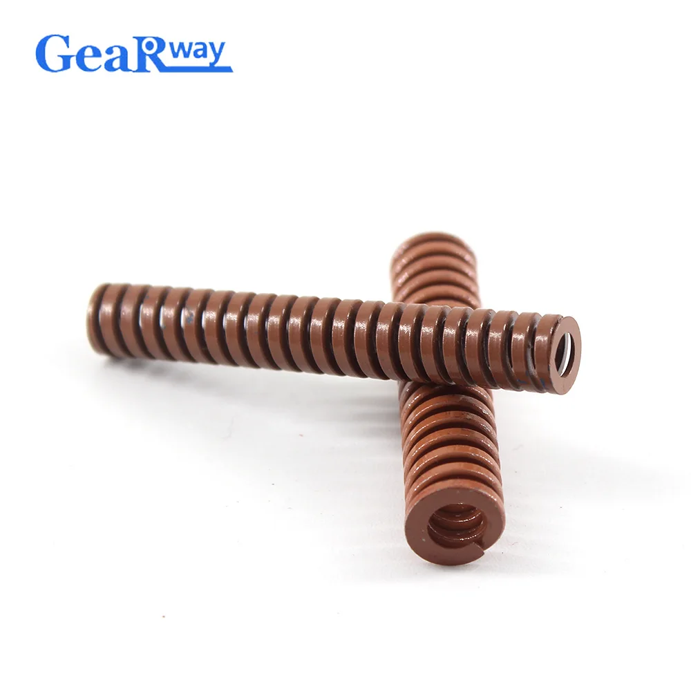 Gearway 2pcs Brown Die Spring TB12x60/12x65/12x95/12x100mm 24% Compression Ratio Tubular Section Mould Die Compression Spring