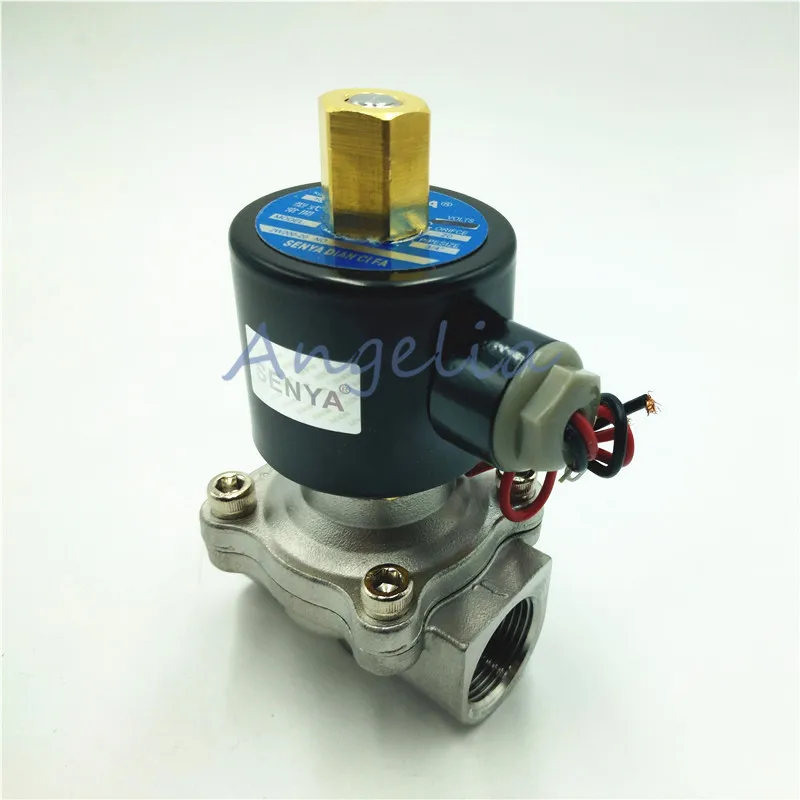 

1-1/2" DN40 BSP AC220V AC110V AC24V Stainless Steel 304 Normally Open Electric Solenoid Valve N/O