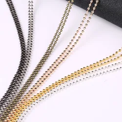 Mibrow 5 미터 1.2/1.5/2/ 2.4mm 메탈 볼 체인 골드 실버 컬러 라운드 비즈 체인 DIY 목걸이 쥬얼리 액세서리, DIY 볼체인 골드 실버 컬러