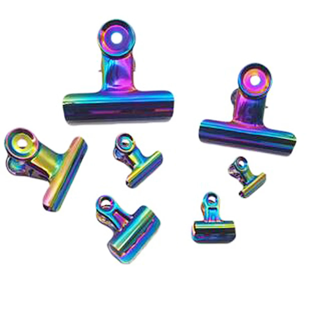 XRHYY 10Pcs Rainbow Color Push Pins Clips Metal Clips Creative Paper Clips With Pins For Cork Board-Bulletin Boards Photo Walls