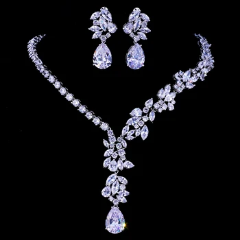 Emmaya New Design unique collier ras-du-cou, boucles d’oreilles clous ensembles de bijoux de mariée, accessoires de mariage Dropship 8 meilleures ventes pour collier Emma - No 4