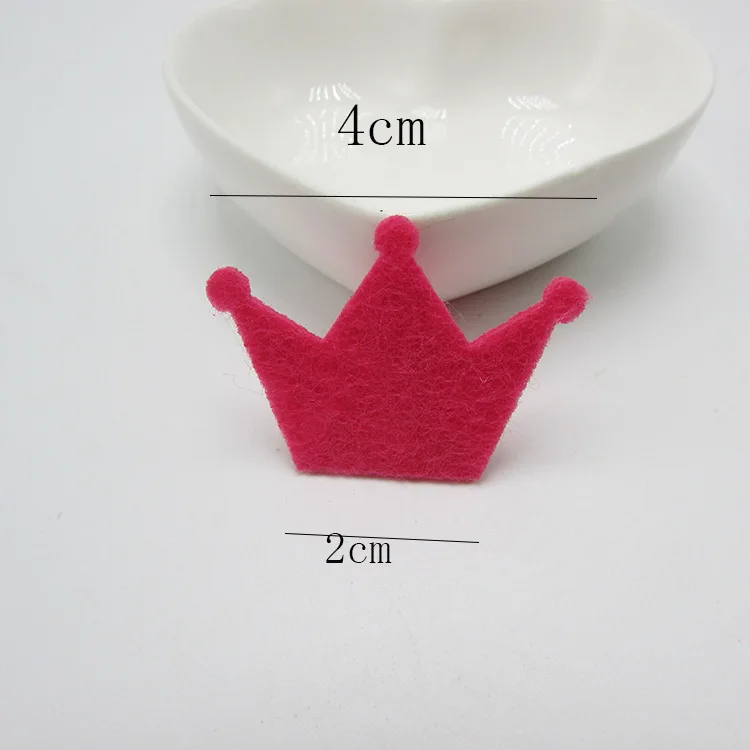 4cm non-woven crown padded applique 100pcs/lot garment appliques for decoration DIY hair accessories