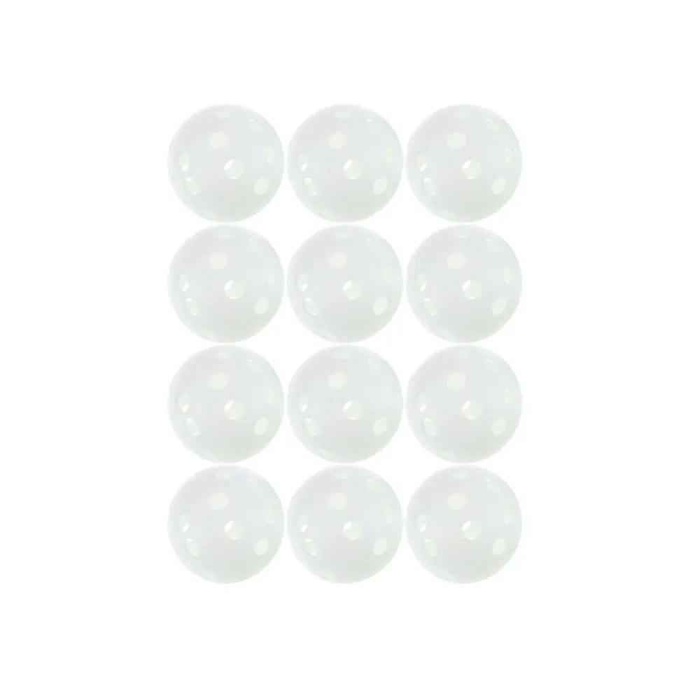 Bola de flujo de aire de plástico, bola hueca para práctica en interiores, accesorios de Golf, 12 piezas x 72mm