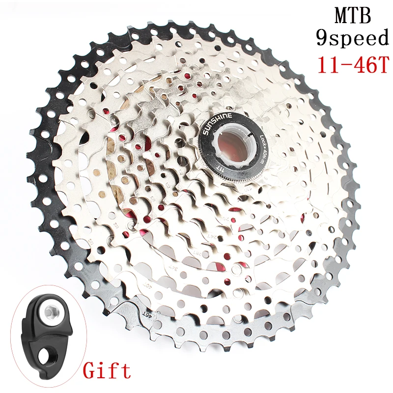 SUNSHINE-SZ MTB 9 Speed 11-46T Cassette 9s Sprockets 9speed 9v k7 Ratios Compatible With M430 M4000 M590 Mountain Bike