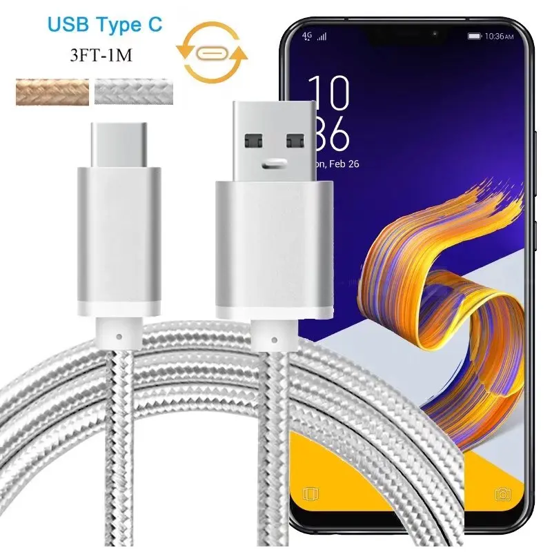 USB 3.1 Type C Fast Charger for Asus Zenfone 5 ZE620KL , 5Z ZS620KL , V V520KL , V Live V500KL Data Sync & Charging Cable