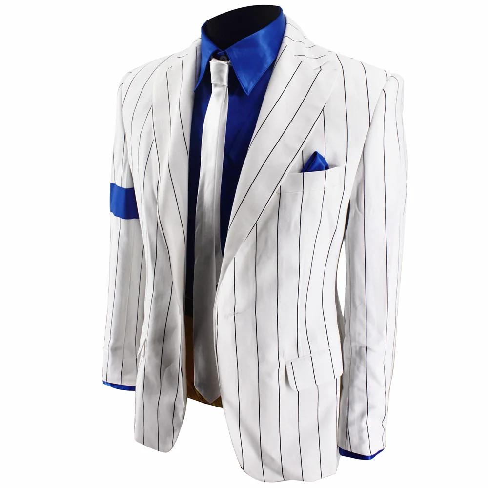 Retro Michael Smooth Criminal Vocal Concert History Stripe Outfit Suits for impersonator