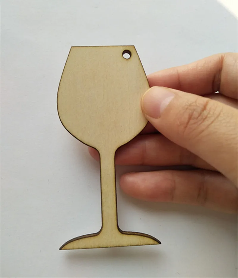 20pcs of 3inch  Blank Unfinished Wood wine glasses Tags With Strings DIY Accessory 1/8inch thickness