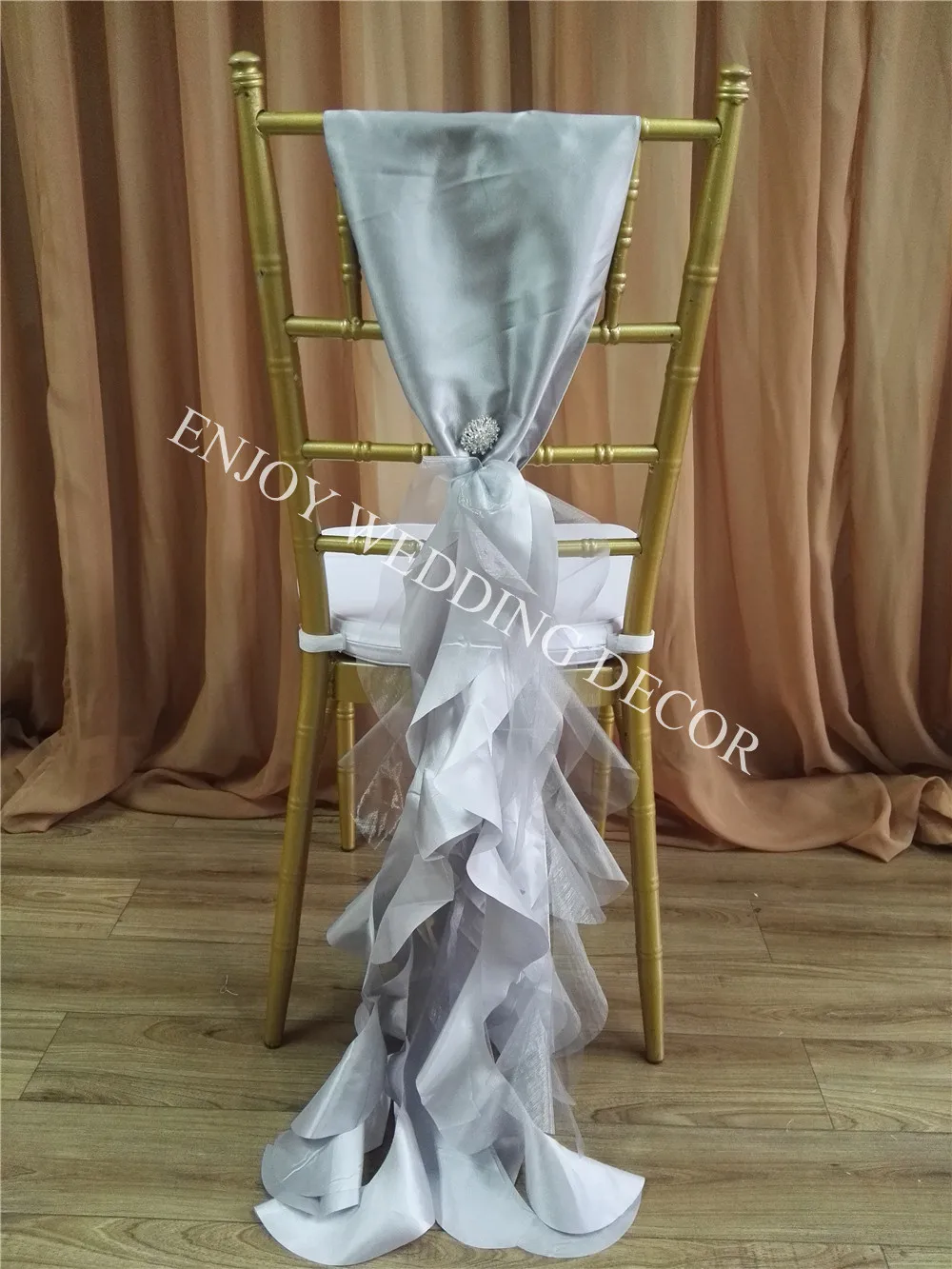 

10pcs YHC#205 fancy curly sashes with back band, for chiavari chair decor, chair back cover