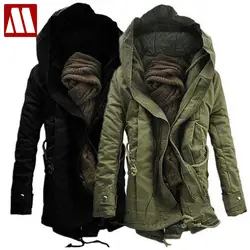 2022 Men's winter jacket warm Thicken Military coats & jackets fashion thick cotton padded men long winter parkas hood Outerwear