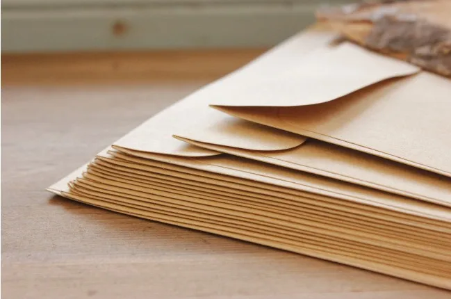 100Pcs Accept Custom Order kraft paper envelope blank Postcard gift packing sheet bags