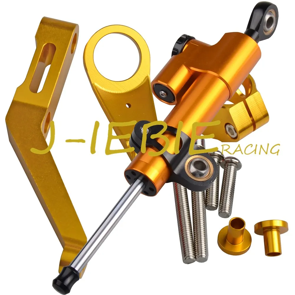 

CNC Steering Damper Stabilizer and Gold Bracket Mounting For CBR954RR CBR954 CBR 954 RR 2002-2003