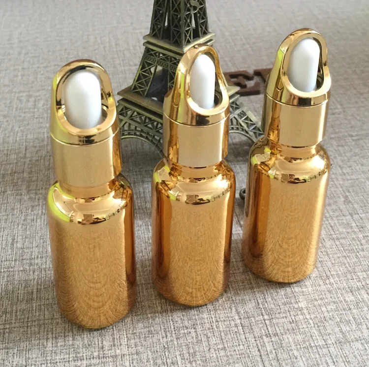 

50pieces/lot 20ml High temperature gold plated dropper bottle,dropper container,essentical oil bottle wholesale