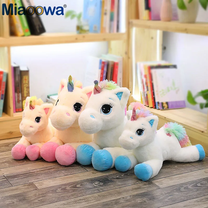 Muñecos de animales de peluche Kawaii, peluches de unicornio arcoíris, regalo de cumpleaños, 40/60/80cm