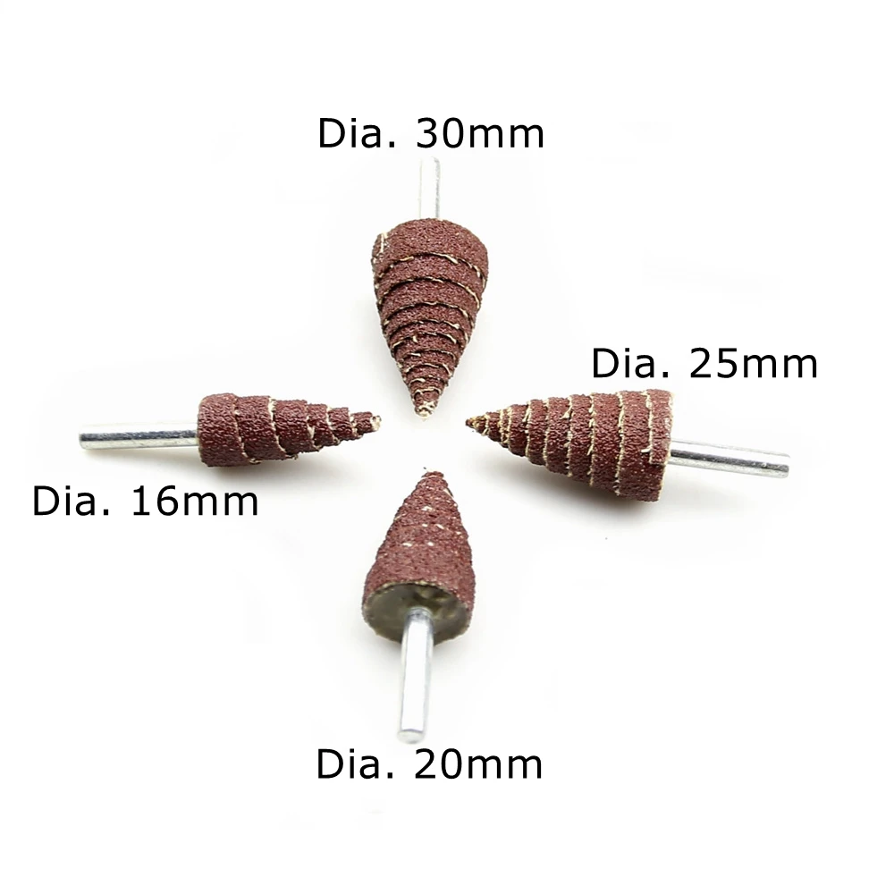 1 piece Dia.16-30mm Taper Abrasive Grinding Head 6mm Shaft Mounted Sanding Point Drill Power Tool