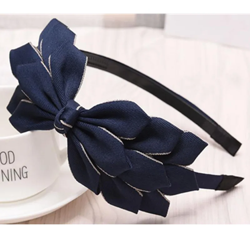 Red Bow Hairband Women Wedding Hair Accessories Girls Solid Side Big Bowknot Hairband Vintage Korean Hair Accessories Headband