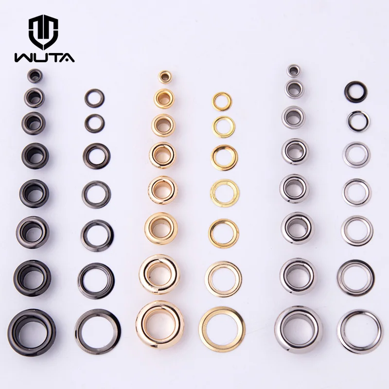 WUTA 100set Brass Eyelets with Washer Ring for Leathercraft DIY Scrapbooking Shoes Belt Cap Bag Tags Clothes 3mm 4mm 5mm 6mm 8mm