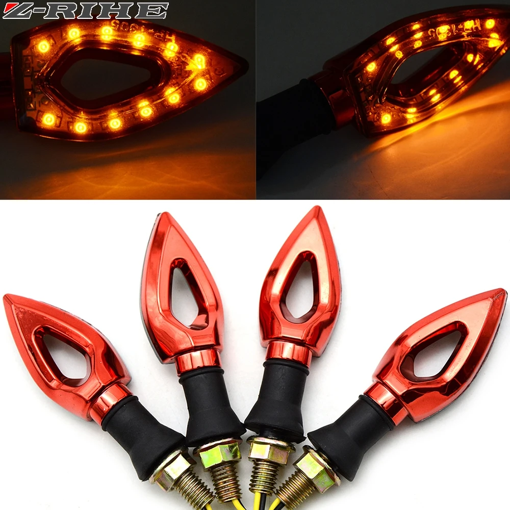 Motorcycle Turn Signal Light Flexible 12 LED Turn Signals Indicators Blinkers Flashers for YAMAHA MT07 MT-09 MT-07 FZ8 FZ6 FAZER