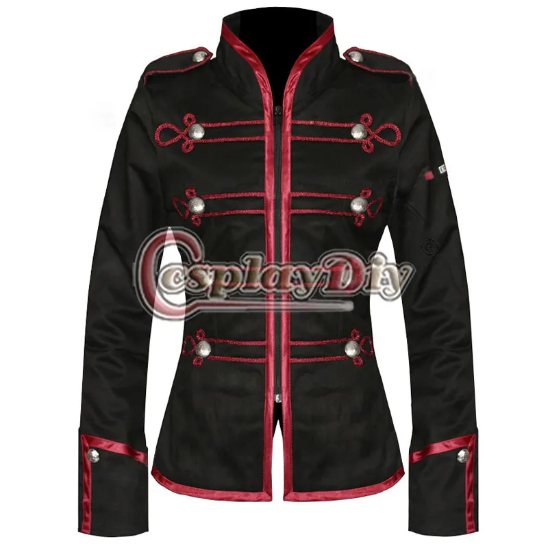 My Chemical Romance Black Red Outfit Women's Military Halloween Jacket  D0911