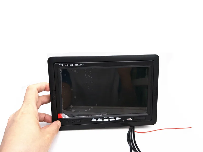 2 Channel 7inch TFT LCD DVR monitor record in SD card support 32GB SD card