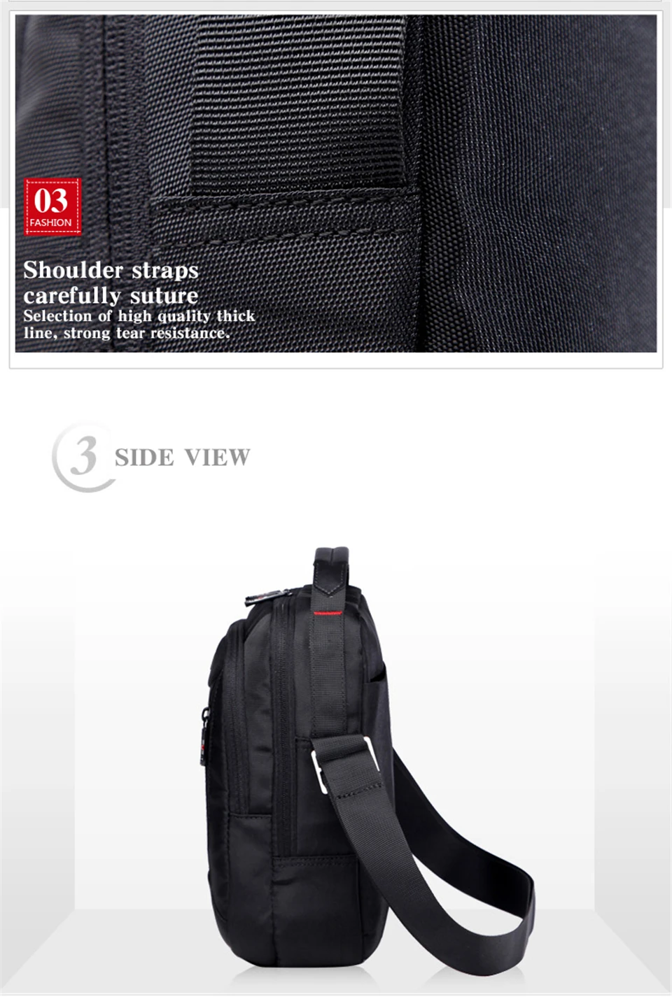Schweizer Wasserdichte Oxford Herren-Umhängetasche Multifunktionale Business-Casual-Aktentasche Reise-Schultertasche Modische Handtasche – Detail 12