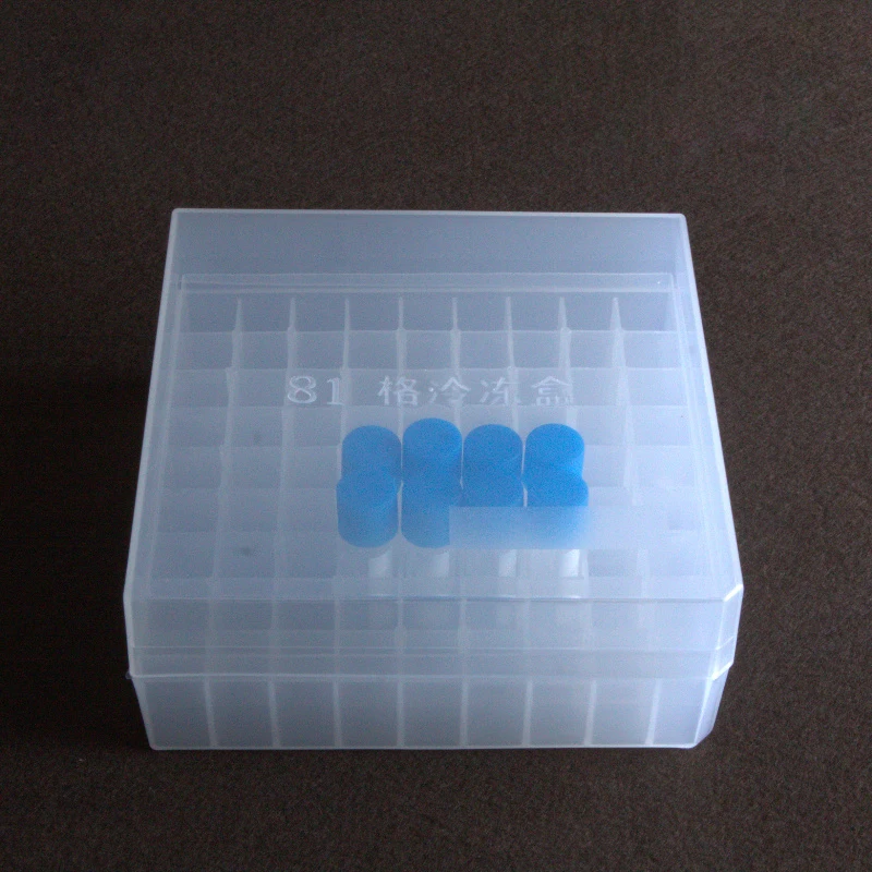 High Quality 81holes 1.5ml/1.8ml PC Frozen tube box iquid nitrogen storage box freezing box