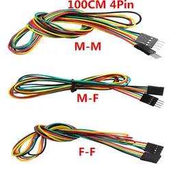 10pcs/lot 4pin 100cm M-M / M-F / F-F Jumper Wires 2.54mm AWG26 DuPont Cable for DIY Electronic Breadboard