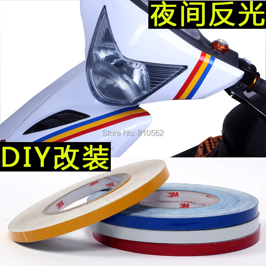 Wholesale 1000cm*1cm Promotion Car Motorcycle Reflective Strips Tape Sticker Styling More Position Can Used 4 Colors To Choose