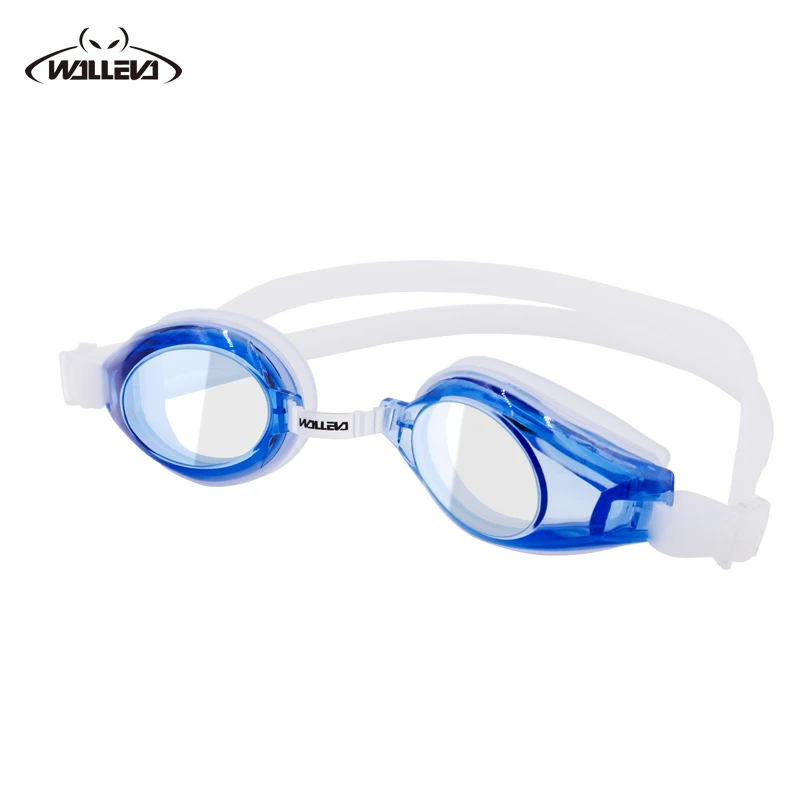 WALLEVA water glasses professional swimming goggles Adults Waterproof swim uv anti fog adjustable glasses  pool