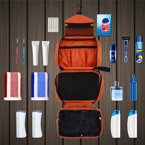 Imagen 2 del producto Bolsa de maquillaje grande impermeable para hombre y mujer, estuche organizador de cosméticos de belleza para viaje, neceser grande para maquillaje
