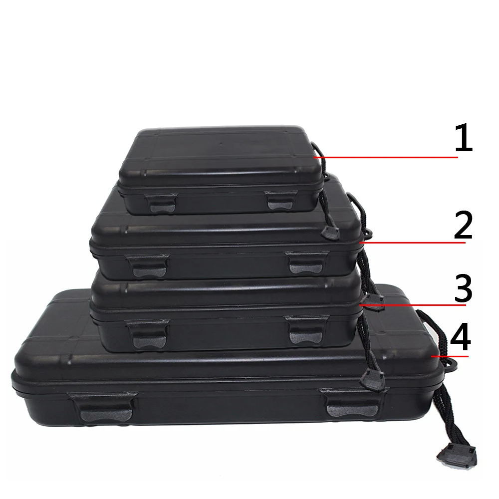 Universal Waterproof Anti Fall Black Plastic Storage Box For Flashlight Light Torch Lamp Battery Charger Case Holder for gift