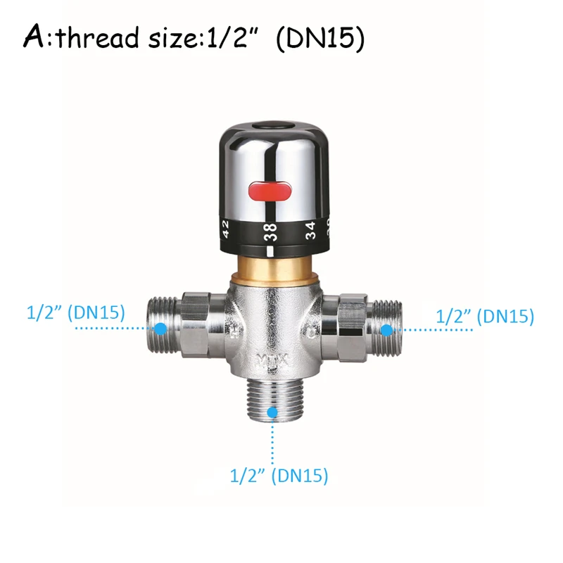 Thermostatic mixing valve bathroom quality brass shower thermostatic valve faucet constant temperature chrome plated 1/2