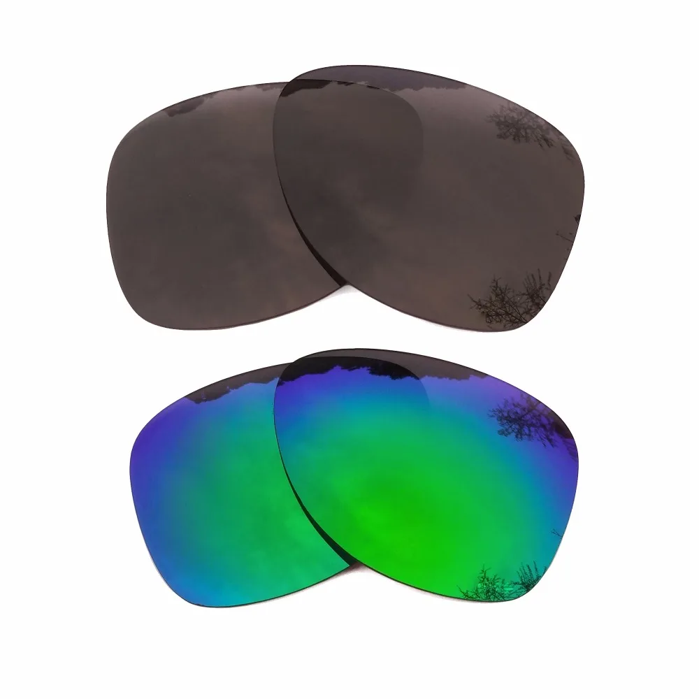 Black & Green Mirrored Polarized Replacement Lenses for Crosshair 2012 Frame 100% UVA & UVB