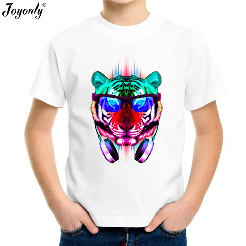 

Joyonly 2018 Fashion 3d Dazzling Tiger T shirts Summer Children Clothing For Kids Girl Print Tops Baby Boys clothes 4-11Y