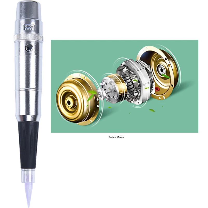 Goedkoopste Tattoo Machine Rotary Permanente Make-Up Pen Voor Wenkbrauw Lip Zwitserse Motor Gun Maquina De Tatuagem Microblading Gereedschap Tips