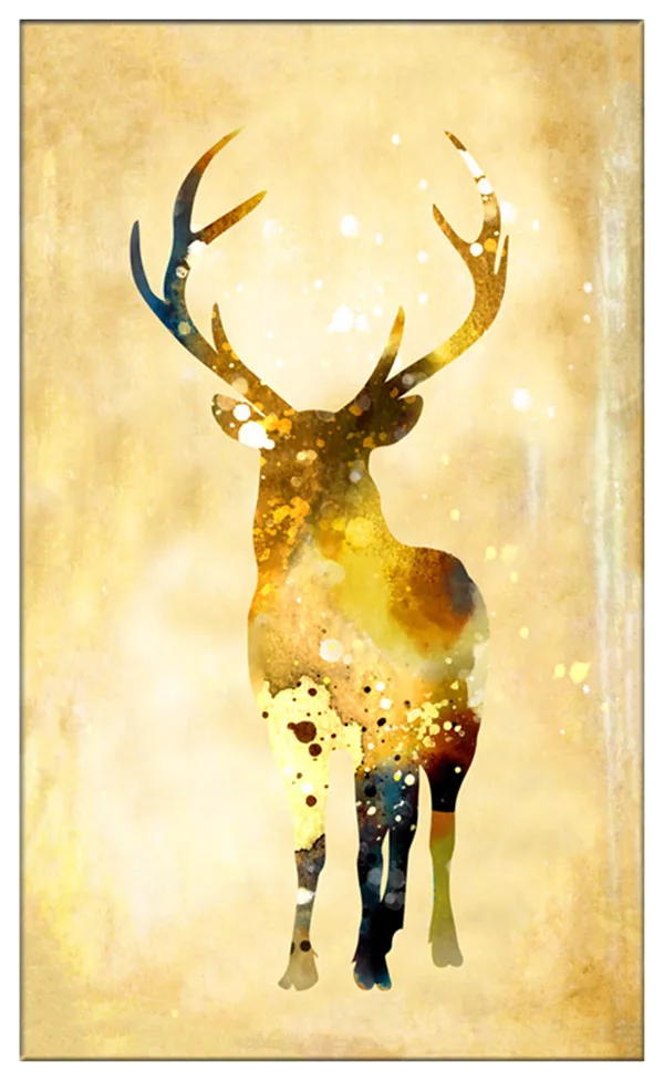 Triptych Abstract Gold Deer Canvas Painting Noble Art Print Paintings Wall Picture For Living Room Nordic Style Home Decor