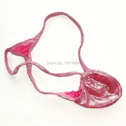 Mens string Thong Bulge Pouch G4036 T-back Shiny Metallic Foiled silver dots Pink