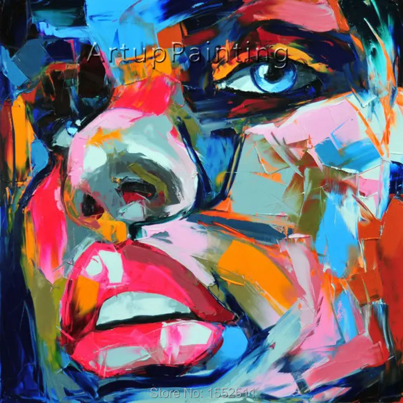 

Palette knife painting portrait Palette knife Face Oil painting Impasto figure on canvas Hand painted Francoise Nielly 13-20