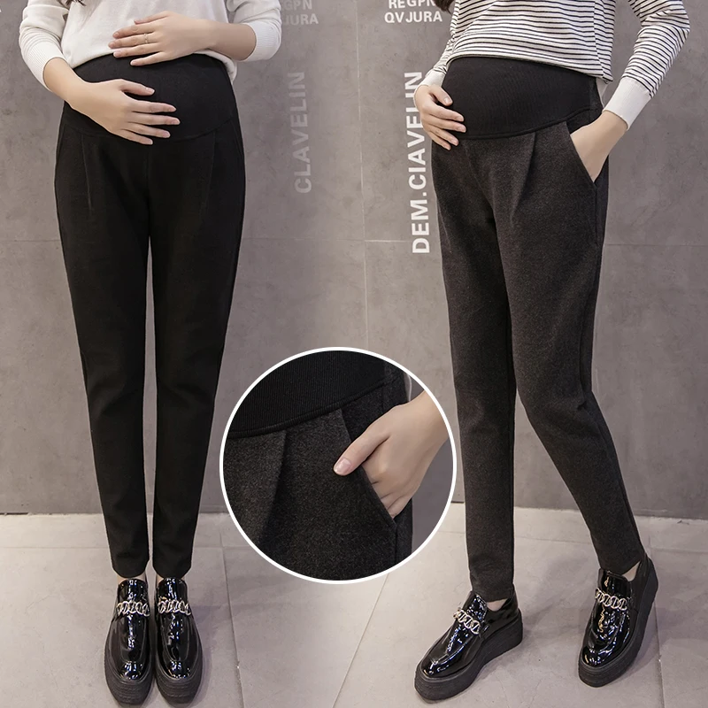 

Make pregnant women haroun pants pants qiu dong han edition cloth thickened outer wear casual cloth abdominal height of pants