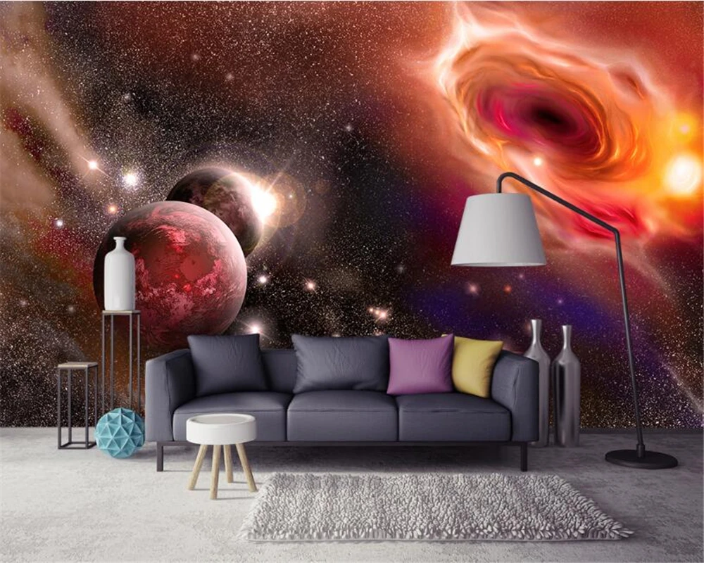 

beibehang Advanced Wallpapers Aesthetic Dreams Cool Universe Star Planet Galaxy TV Walls papel de parede 3d wallpaper wall paper