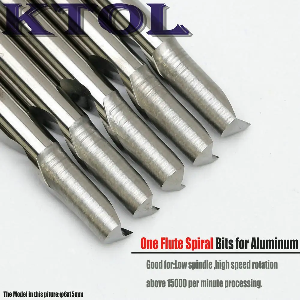 6mm CEL12-22mm Single Spiral Flute Aluminum Router Bit Metal Cutter Solid Carbide Milling Tool for Aluminium CNC Cutting Machine