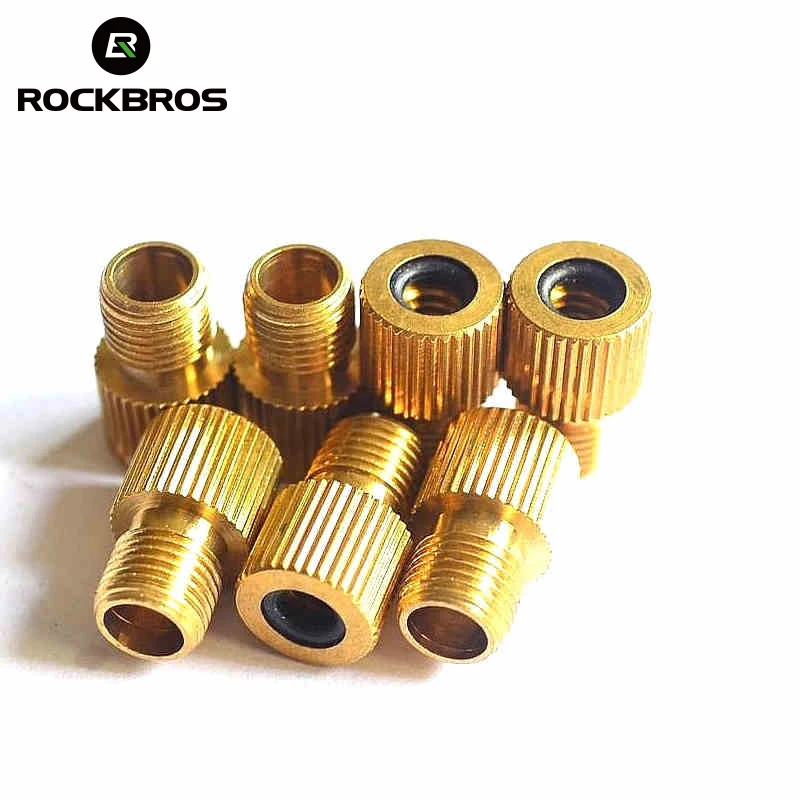 ROCKBROS Bike Bicycle Valve Presta To Schrader Valve Adaptor Copper Bike Air Valve Wheels Gas Nozzle Converter Adapters Tube