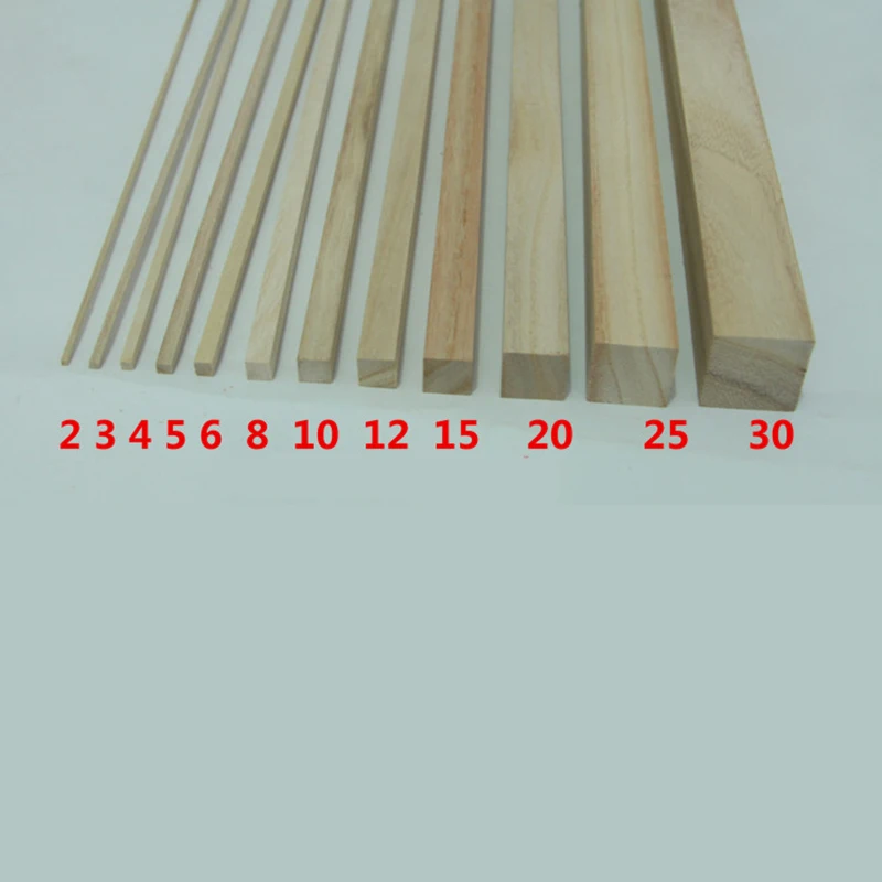 30pcs 2 to 30mm x33cm square wooden sticks dron rc car plane robot kids toys for boys diy baby accessories montessori juguetes