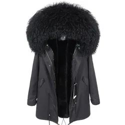2024 women's winter wool jacket Coat Fashionable Hooded Parkas Warm Coat Quality Female Winter coat natural fur Parka