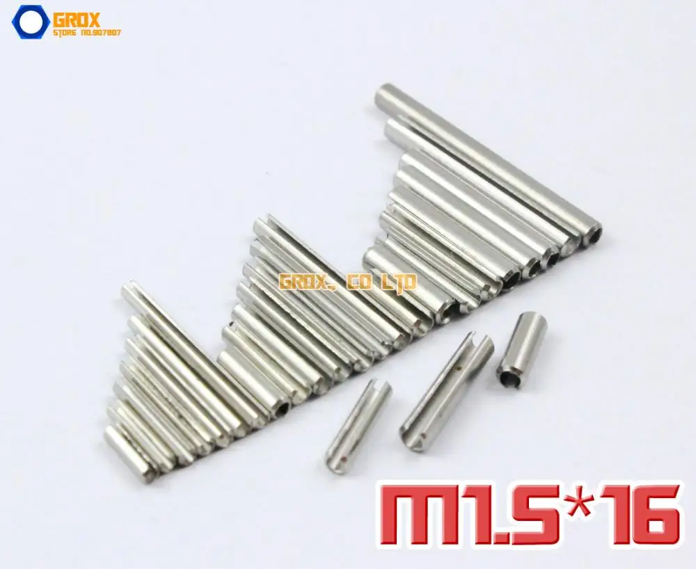 

200 Pieces M1.5 x 16mm 304 Stainless Steel Slotted Spring Tension Pin Sellock Roll Pin