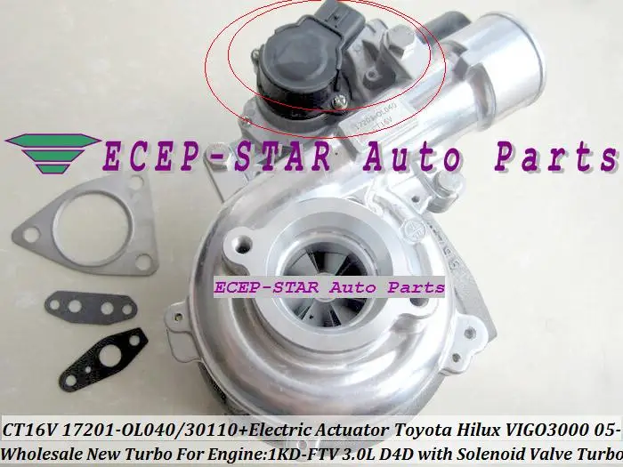 

+ электромагнитный электрический привод Turbo CT16V 17201-30110 17201-OL040 17201-0L040 для TOYOTA Hilux Landcruiser ViIGO3000 1KD-FTV 3.0L