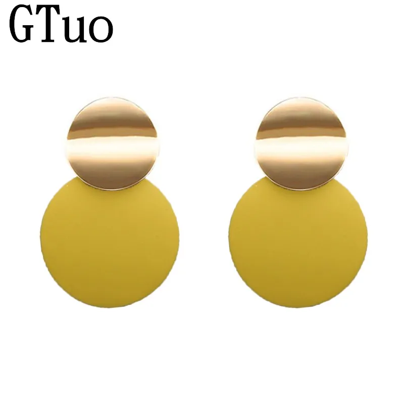 Fashion Round Sequin Dangle Earrings for Women Colorful Punk Metal Long Drop Earring Female Statement Bohemian Jewelry Gift