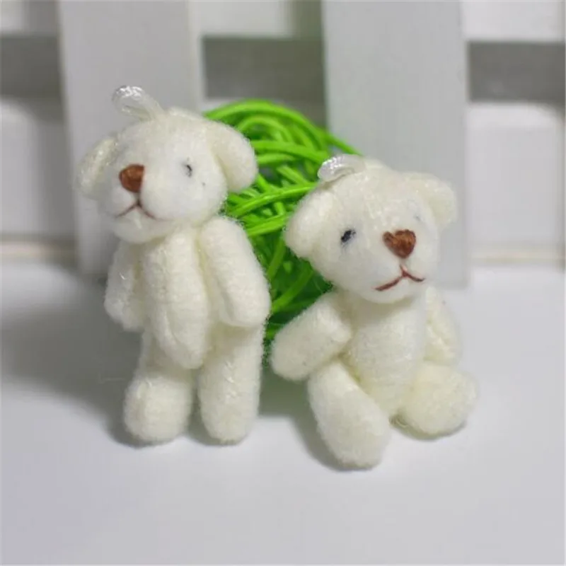 2PCS Mini Plush Joint Bear Toys Doll Small Pendant Cute Bears Toy 6 Color Optional For Kids Gifts 3.5CM HANDANWEIRAN