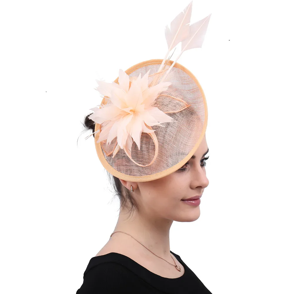 Weddings Champagne Fascinators For Hats Elegant Ladies Female Derby Headwear Hair Clips Women Bride Cocktail Race Headpiece