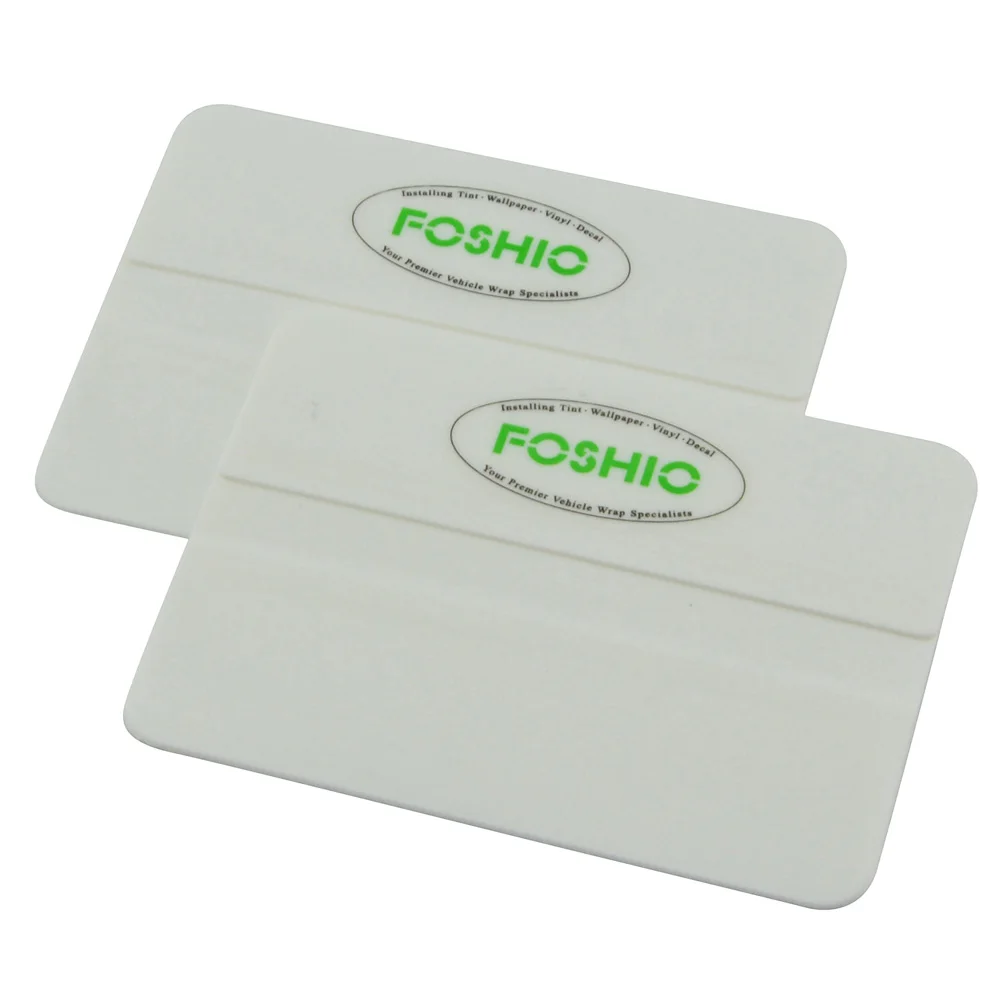 FOSHIO 4pcs White Card Squeegee Car Wrap Tools Scraper 10*7.3cm Window Tint Tools Auto Glass Cleaning Tools Vinyl Film Wrapping